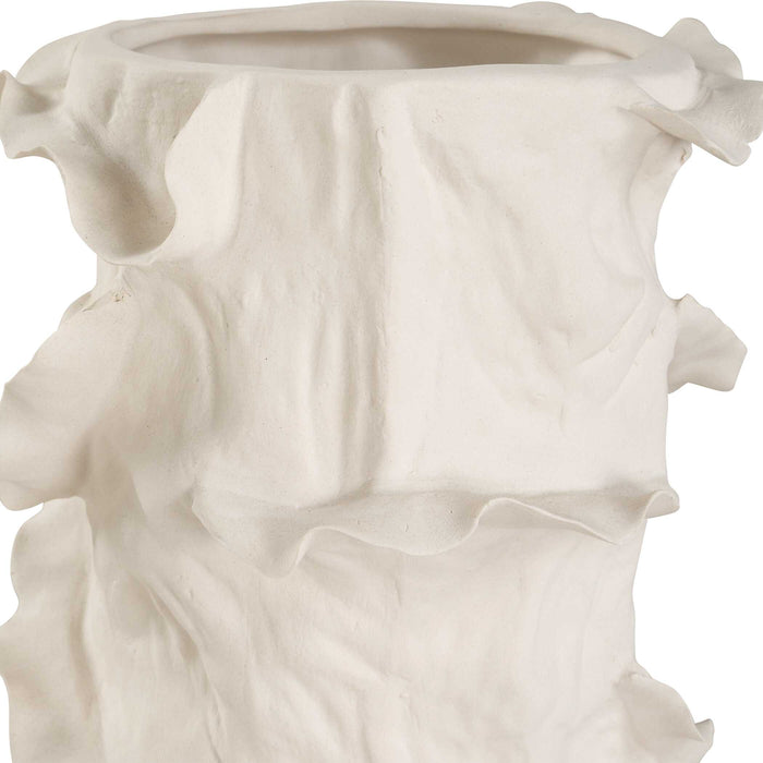Ripple Crest Vases Set/2 White-Home Accents-Uttermost-Lighting Design Store
