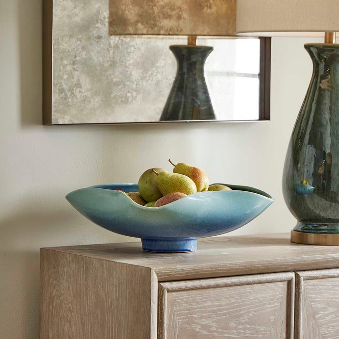 Blue Lagoon Bowl Blue-green-Home Accents-Uttermost-Lighting Design Store
