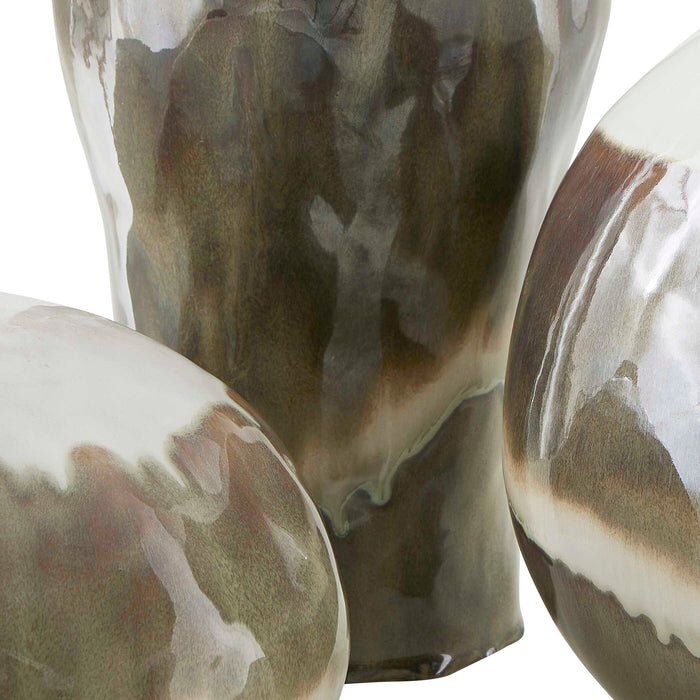 Earthflow Vases Set/3 Smooth, Glazed-Home Accents-Uttermost-Lighting Design Store
