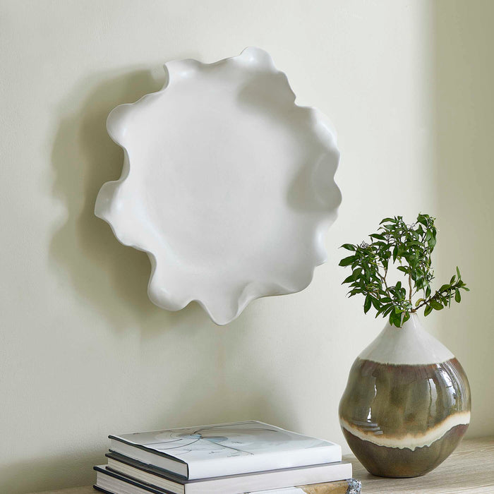 Wave Crest Bowl White Ceramic-Home Accents-Uttermost-Lighting Design Store