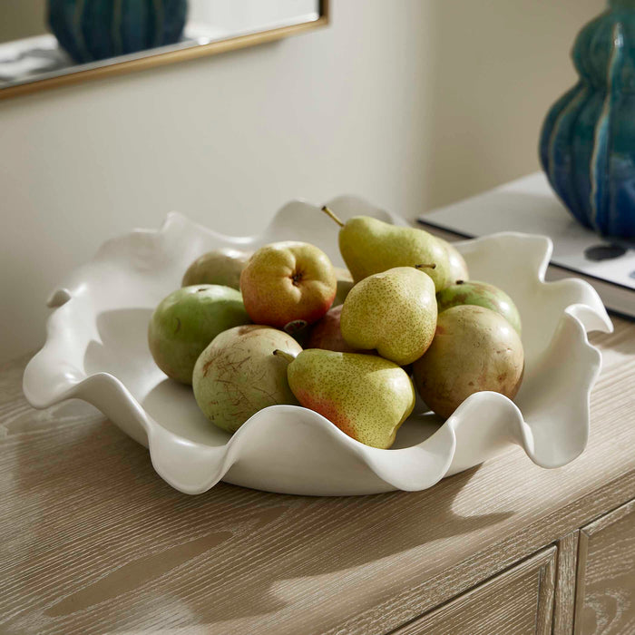 Wave Crest Bowl White Ceramic-Home Accents-Uttermost-Lighting Design Store