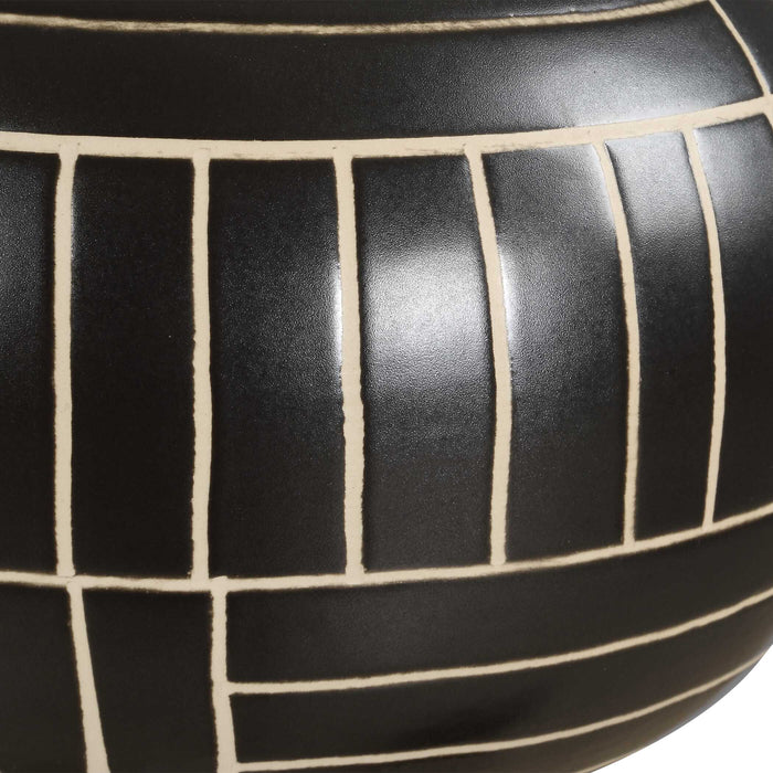 Graphite Vases Set/2 Black-Home Accents-Uttermost-Lighting Design Store