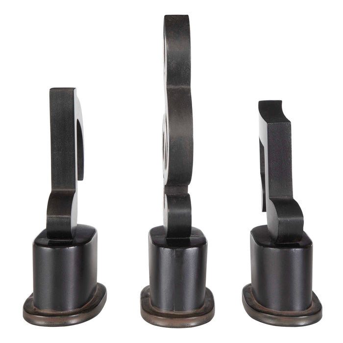 Music Notes Figurines, Set/3 Aged Black w/Tan Glaze And Matte Black-Home Accents-Uttermost-Lighting Design Store