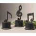 Music Notes Figurines, Set/3 Aged Black w/Tan Glaze And Matte Black-Home Accents-Uttermost-Lighting Design Store