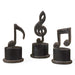 Music Notes Figurines, Set/3 Aged Black w/Tan Glaze And Matte Black-Home Accents-Uttermost-Lighting Design Store