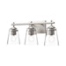 Addison Three Light Bathroom Fixtures Brushed Nickel/Clear Glass-Bathroom Fixtures-Alora-Lighting Design Store