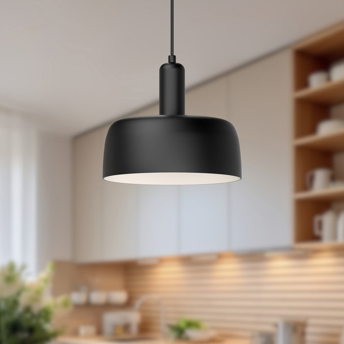 Adriano One Light Pendant Matte Black-Pendants-Alora-Lighting Design Store