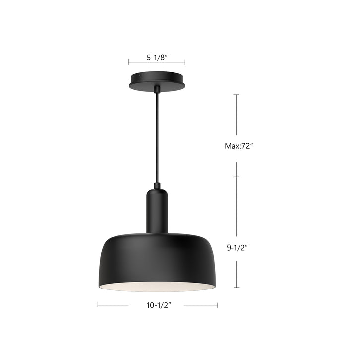 Adriano One Light Pendant Matte Black-Pendants-Alora-Lighting Design Store