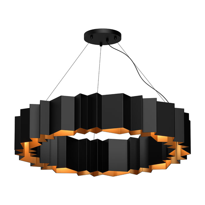 Akira 12 Light Chandelier Black/Gold-Large Chandeliers-Kuzco Lighting-Lighting Design Store