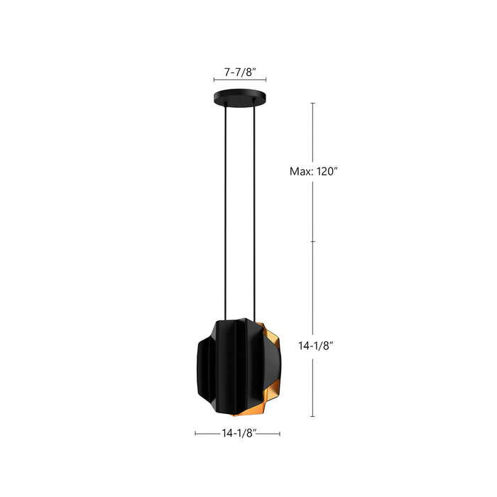 Akira Two Light Pendant Black/Gold-Pendants-Kuzco Lighting-Lighting Design Store
