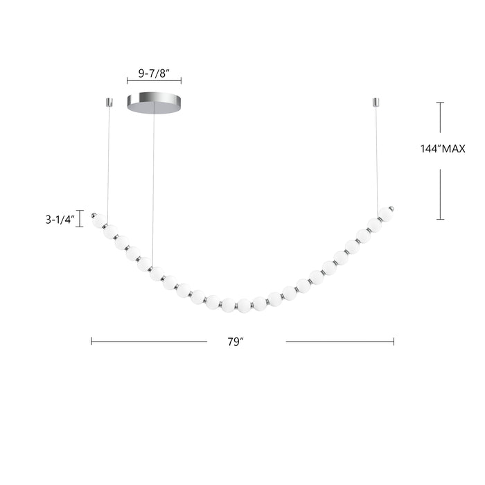 Akoya LED Chandelier Chrome-Linear/Island-Alora-Lighting Design Store