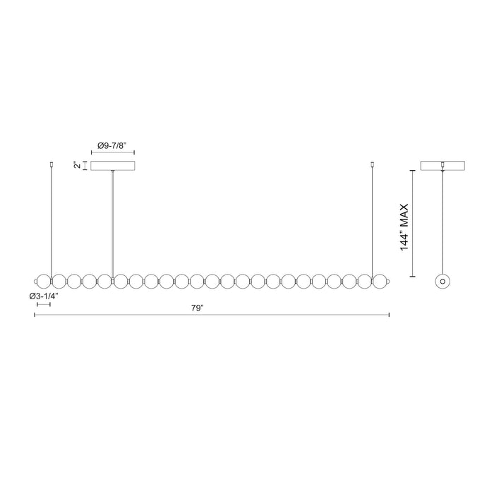 Akoya LED Chandelier Chrome-Linear/Island-Alora-Lighting Design Store