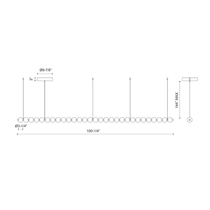 Akoya LED Chandelier Chrome-Linear/Island-Alora-Lighting Design Store