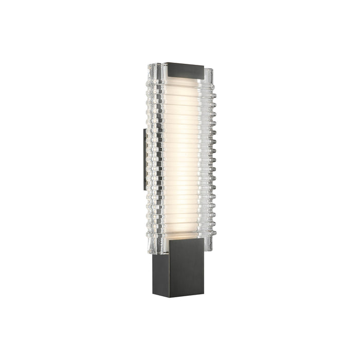 Alai LED Wall Vanity Urban Bronze/Ribbed Glass-Bathroom Fixtures-Alora-Lighting Design Store