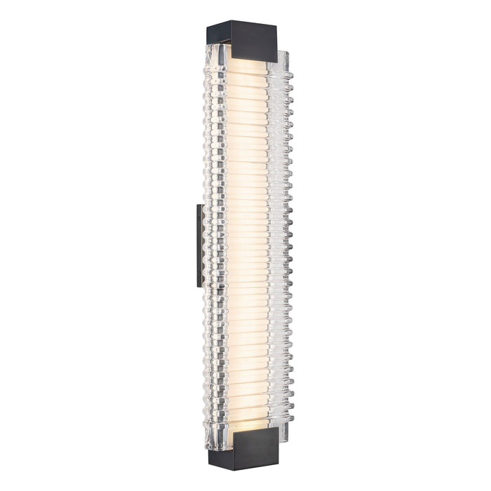 Alai LED Wall Vanity Urban Bronze/Ribbed Glass-Bathroom Fixtures-Alora-Lighting Design Store