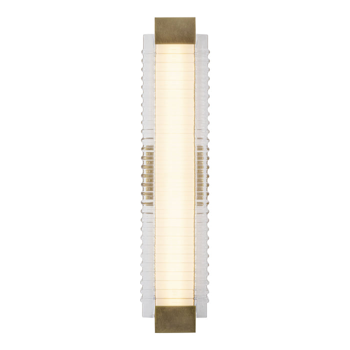 Alai LED Wall Vanity Vintage Brass/Ribbed Glass-Bathroom Fixtures-Alora-Lighting Design Store
