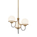 Alba Three Light Chandelier Aged Gold/Opal Glass-Mid. Chandeliers-Alora-Lighting Design Store