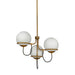 Alba Three Light Chandelier Aged Gold/Opal Glass-Mid. Chandeliers-Alora-Lighting Design Store