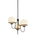 Alba Three Light Chandelier Matte Black/Opal Glass-Mid. Chandeliers-Alora-Lighting Design Store
