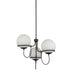 Alba Three Light Chandelier Matte Black/Opal Glass-Mid. Chandeliers-Alora-Lighting Design Store