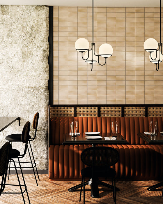 Alba Three Light Chandelier Matte Black/Opal Glass-Mid. Chandeliers-Alora-Lighting Design Store