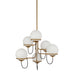 Alba Six Light Chandelier Aged Gold/Opal Glass-Mid. Chandeliers-Alora-Lighting Design Store