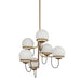 Alba Six Light Chandelier Aged Gold/Opal Glass-Mid. Chandeliers-Alora-Lighting Design Store