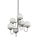 Alba Six Light Chandelier Matte Black/Opal Glass-Mid. Chandeliers-Alora-Lighting Design Store