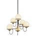 Alba Six Light Chandelier Matte Black/Opal Glass-Mid. Chandeliers-Alora-Lighting Design Store