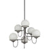 Alba Six Light Chandelier Matte Black/Opal Glass-Mid. Chandeliers-Alora-Lighting Design Store