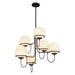Alba Six Light Chandelier Matte Black/Opal Glass-Mid. Chandeliers-Alora-Lighting Design Store