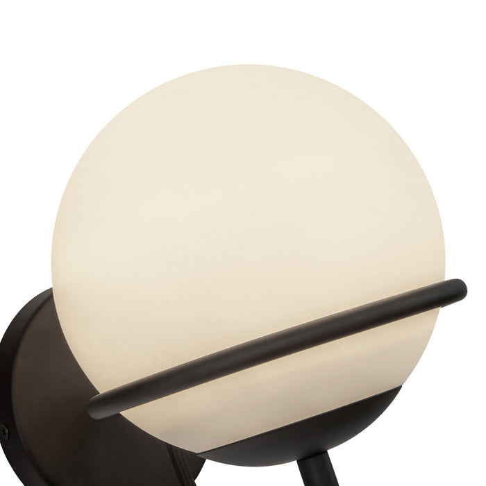 Alba One Light Wall Vanity Matte Black/Opal Glass-Sconces-Alora-Lighting Design Store