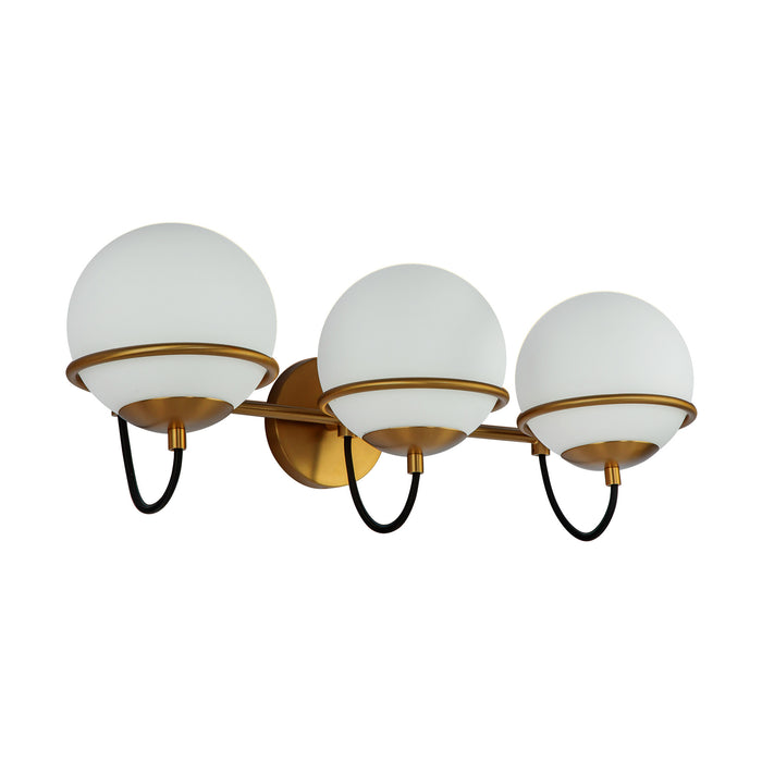 Alba Three Light Wall Vanity Aged Gold/Opal Glass-Bathroom Fixtures-Alora-Lighting Design Store