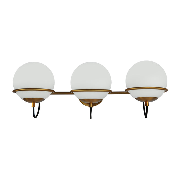 Alba Three Light Wall Vanity Aged Gold/Opal Glass-Bathroom Fixtures-Alora-Lighting Design Store