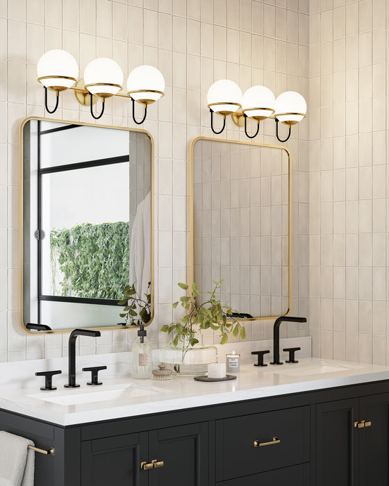 Alba Three Light Wall Vanity Aged Gold/Opal Glass-Bathroom Fixtures-Alora-Lighting Design Store
