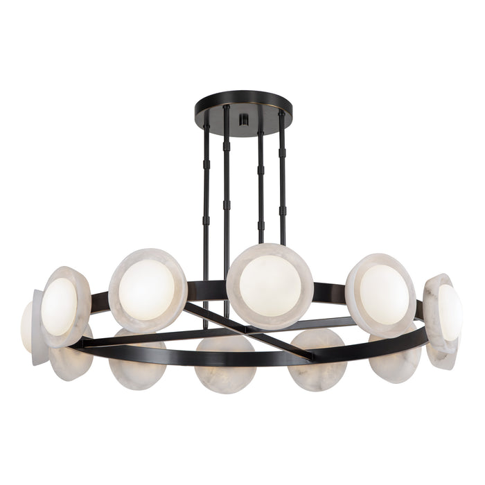 Alonso LED Chandelier Urban Bronze/Alabaster-Large Chandeliers-Alora-Lighting Design Store