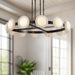 Alonso LED Chandelier Urban Bronze/Alabaster-Large Chandeliers-Alora-Lighting Design Store