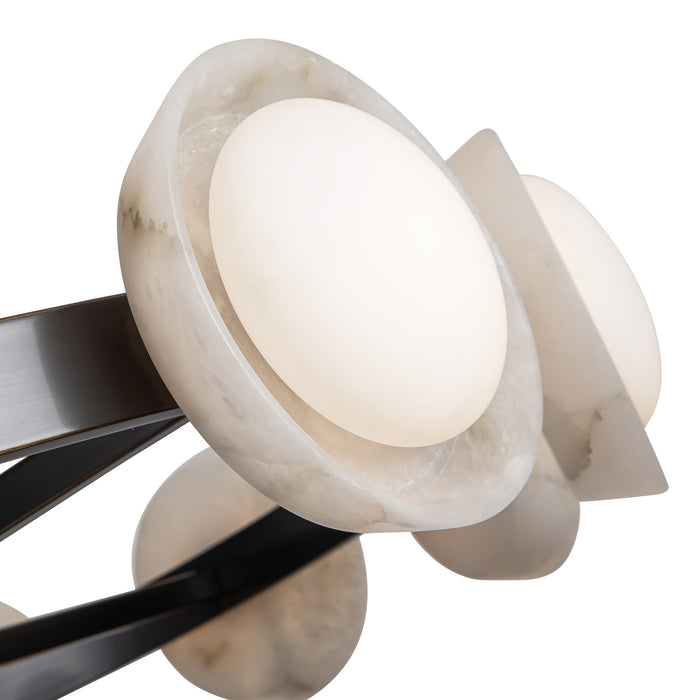 Alonso LED Chandelier Urban Bronze/Alabaster-Large Chandeliers-Alora-Lighting Design Store