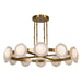 Alonso LED Chandelier Vintage Brass/Alabaster-Large Chandeliers-Alora-Lighting Design Store