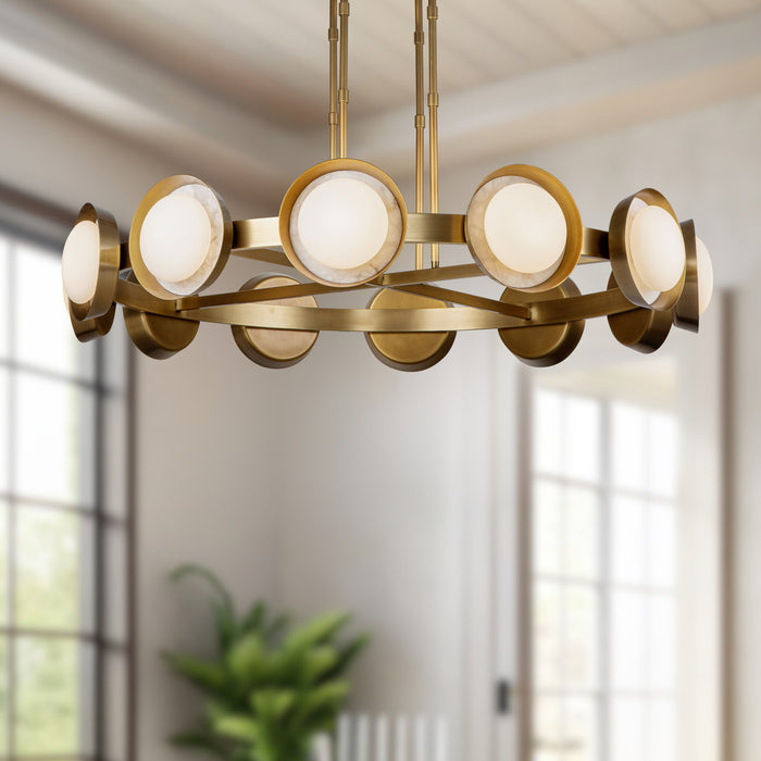 Alonso LED Chandelier Vintage Brass-Large Chandeliers-Alora-Lighting Design Store