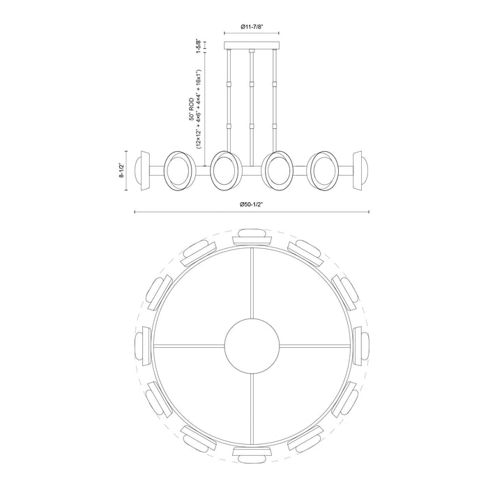 Alonso LED Chandelier Urban Bronze/Alabaster-Large Chandeliers-Alora-Lighting Design Store