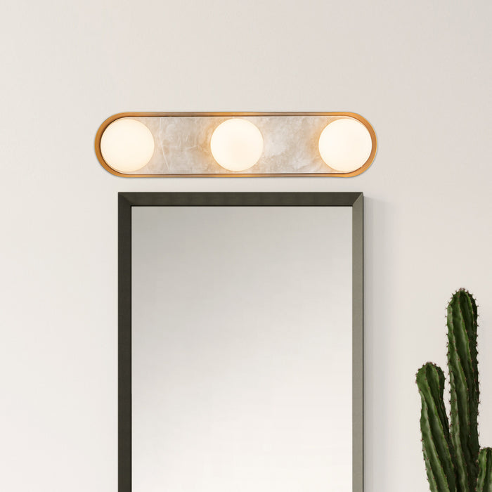 Alonso LED Vanity Vintage Brass-Bathroom Fixtures-Alora-Lighting Design Store