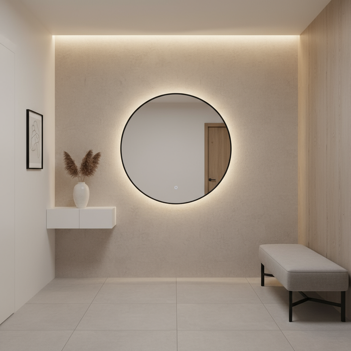 Reflections LED Wall Mirror Matte Black-Mirrors-Artcraft-Lighting Design Store