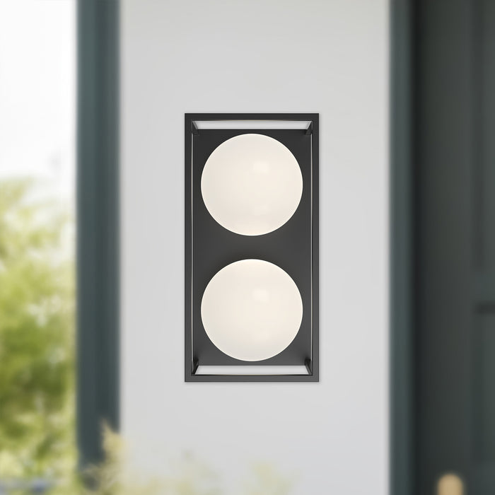 Amelia Two Light Outdoor Wall Lantern Black-Exterior-Alora-Lighting Design Store