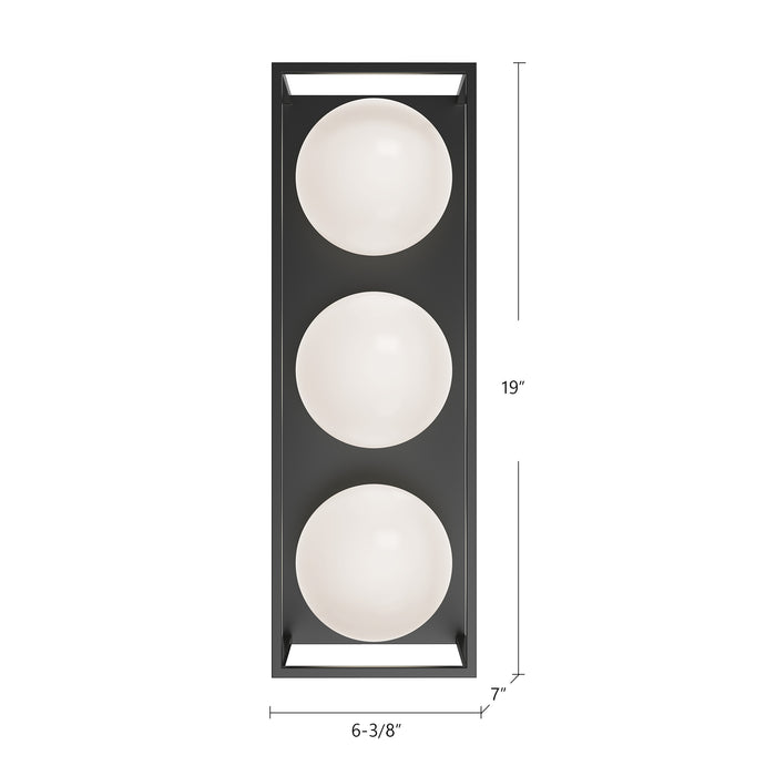 Amelia Three Light Outdoor Wall Lantern Black-Exterior-Alora-Lighting Design Store