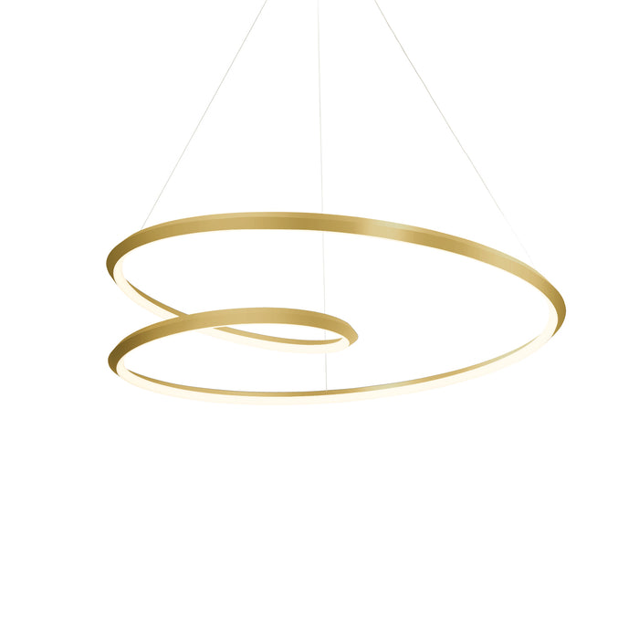 Ampersand LED Pendant Brushed Gold-Pendants-Kuzco Lighting-Lighting Design Store