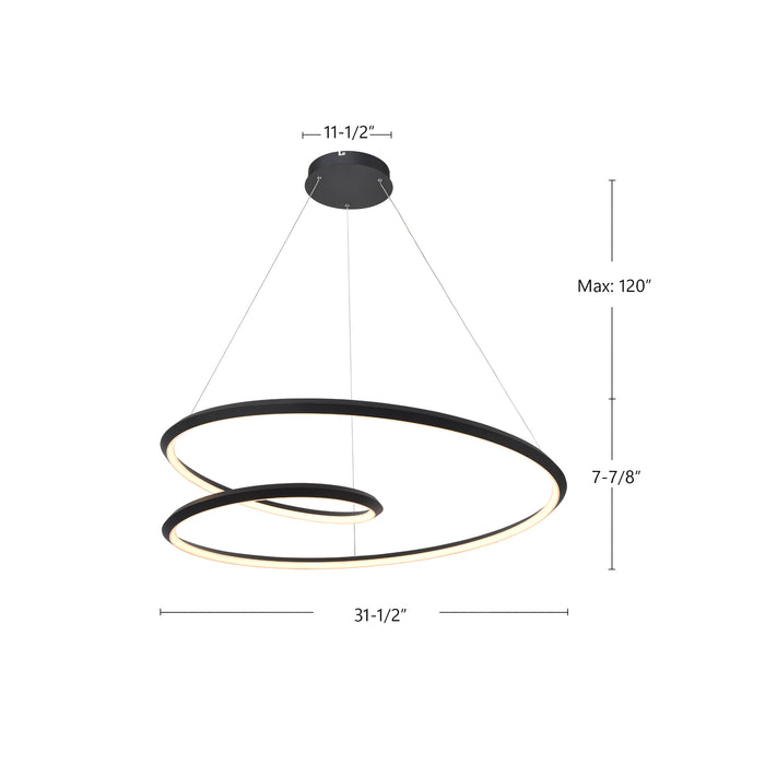 Ampersand LED Pendant Black-Pendants-Kuzco Lighting-Lighting Design Store