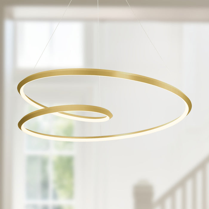 Ampersand LED Pendant Brushed Gold-Pendants-Kuzco Lighting-Lighting Design Store