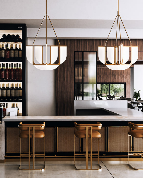 Anders LED Chandelier Vintage Brass-Mid. Chandeliers-Alora-Lighting Design Store