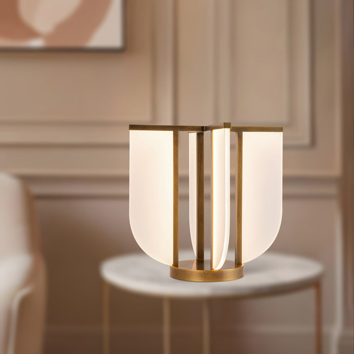 Anders LED Table Lamp Vintage Brass-Lamps-Alora-Lighting Design Store